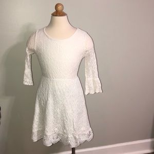 Girls white Lace Hi-Low Dress
